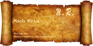 Mach Rita névjegykártya